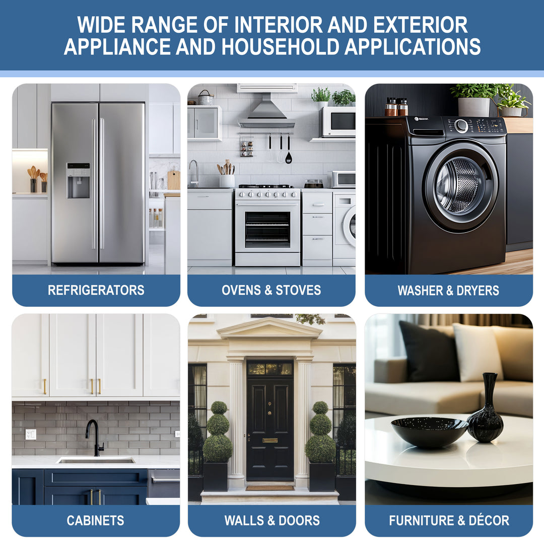 Gloss Appliance Touch-Up Paint Pen Kit - Stove, Refrigerator, Washer, Dryer Touch Up - 3 Glossy Colors White, Black, Silver - Instantly Repair & Restore Scratches, Chips, Stains - Color Match